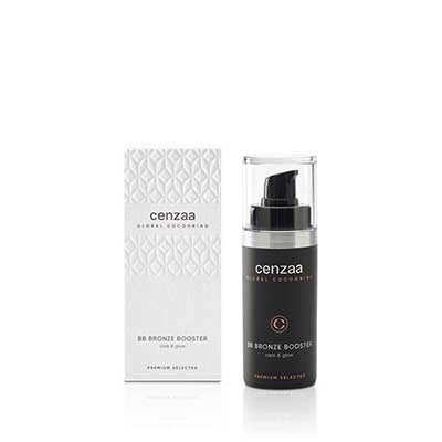 Cenzaa Global Cocooning BB Bronze Booster Flacon 30ml inclusief luxe verpakking. De exclusieve alles-in-een bronzer corrigeert de huidteint, zorgt voor hydratatie en beschermt tegen UV-stralen. Uw huid, als door de zon gekust!